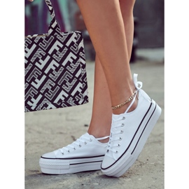 FS3 Baskets à plateforme massive pour femmes en blanc Farona 1