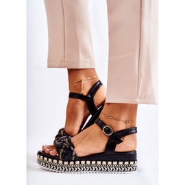 PS1 Sandales Compensées Femme Noir Chaves 1
