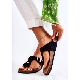 FB1 Chaussons Femme Avec Boucle Noir Elina 2