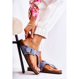 FB1 Chaussons Femme Avec Boucle Bleu Elina 1 FB1 Chaussons Femme Avec Boucle Bleu Elina 1