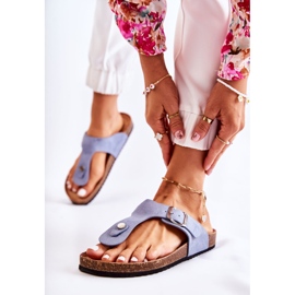 FB1 Chaussons Femme Avec Boucle Bleu Elina 2 FB1 Chaussons Femme Avec Boucle Bleu Elina 2