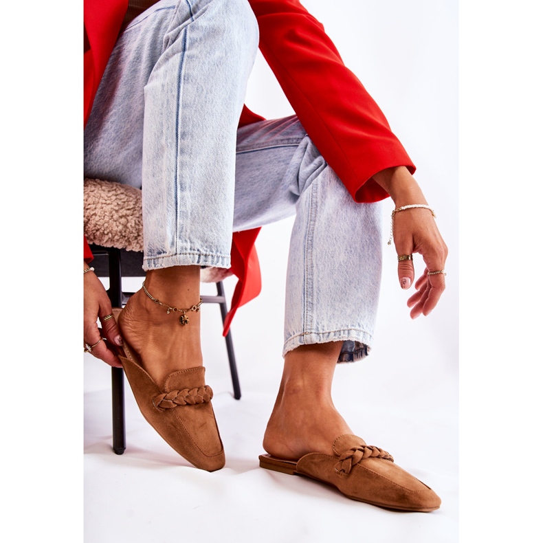 FB1 Chaussons Femme Daim Beige Olena brun 2
