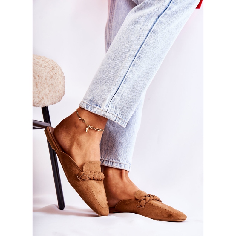 FB1 Chaussons Femme Daim Beige Olena brun 1