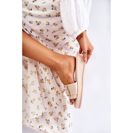 S.Barski Chaussons Cuir Femme Tendance Beige Adaline 1