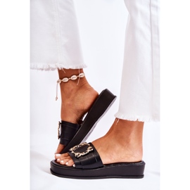 S.Barski Pantoufles en cuir noir à la mode pour femmes Adaline le noir 5