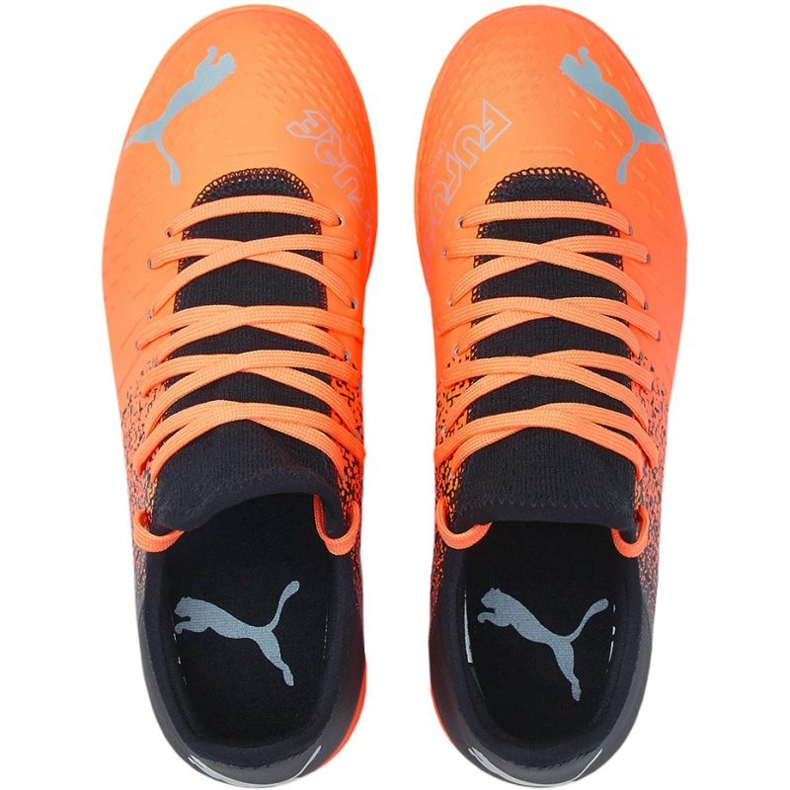 Chaussures de football Puma Future Z 4.3 Tt Jr 106780 01 orange oranges et rouges 1