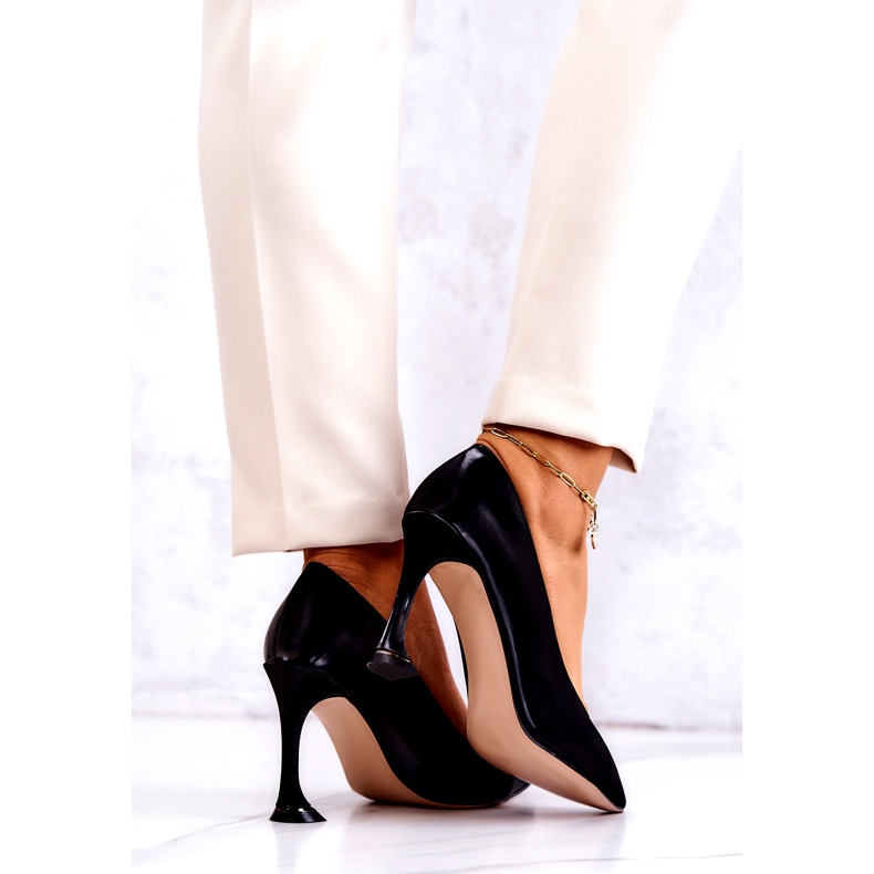 S.Barski Pompes pour femmes Éco-cuir talons hauts noirs incolore 3