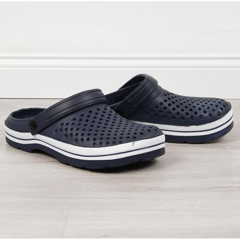 Chaussons en mousse ajourée bleu marine M EVE301B 1