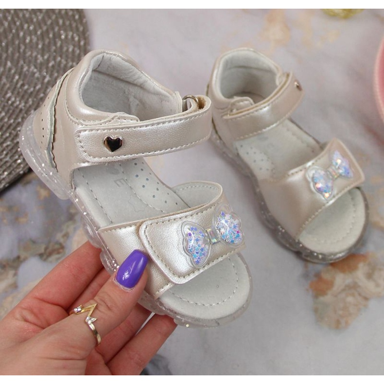 Miss❤E Sandales velcro avec noeud Miss Jr EU650A argent ['argent'] 1