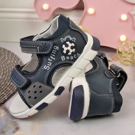 Sandales à scratch NEWS Jr EU651A bleu marine-gris 3