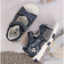 Sandales à scratch NEWS Jr EU651A bleu marine-gris 4