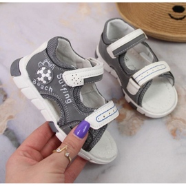 Sandales velcro NEWS Jr EU651B gris 1