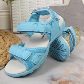Sandales velcro American Club Jr AM895B bleu 2