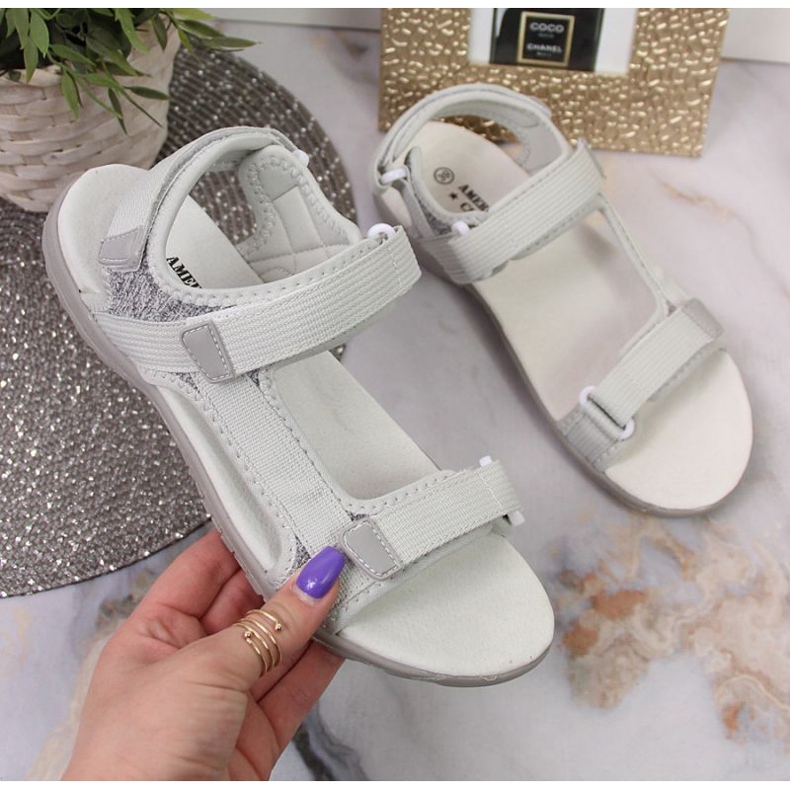 Sandales velcro American Club W AM896B grises 1 Sandales velcro American Club W AM896B grises 1