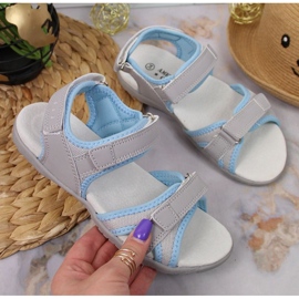 American Club Jr AM898A sandales velcro gris 1