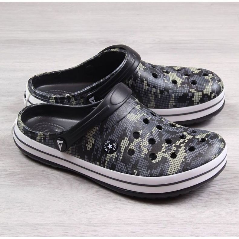 Chaussons American Club Jr.AM578A camouflage noir le noir 1