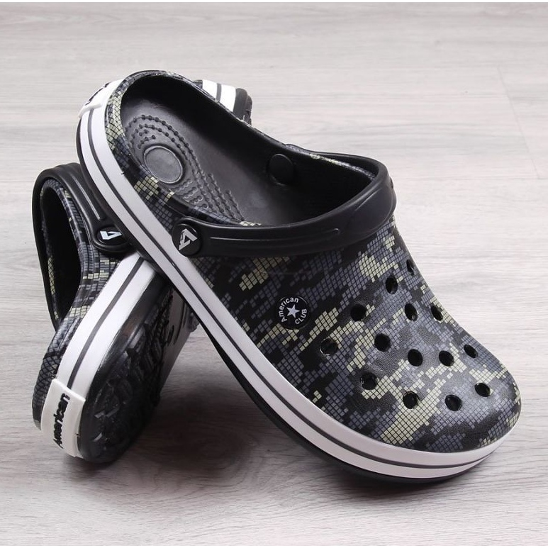 Chaussons American Club Jr.AM578A camouflage noir 2