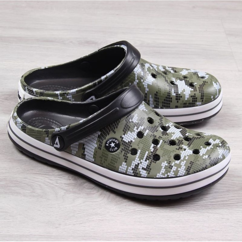 Chaussons American Club Jr.AM578B camouflage kaki vert 1