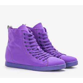 Baskets cheville Karita violettes 1
