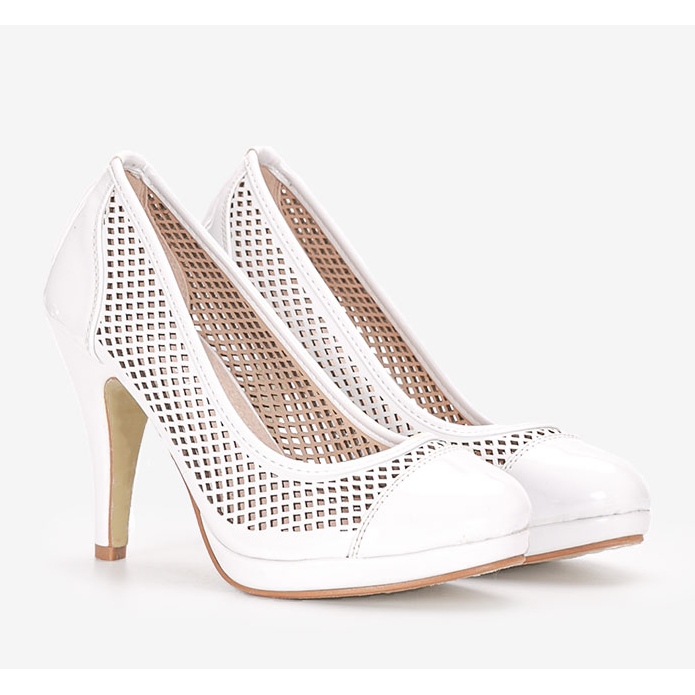 Escarpins blancs sur un talon Friar blanche 1