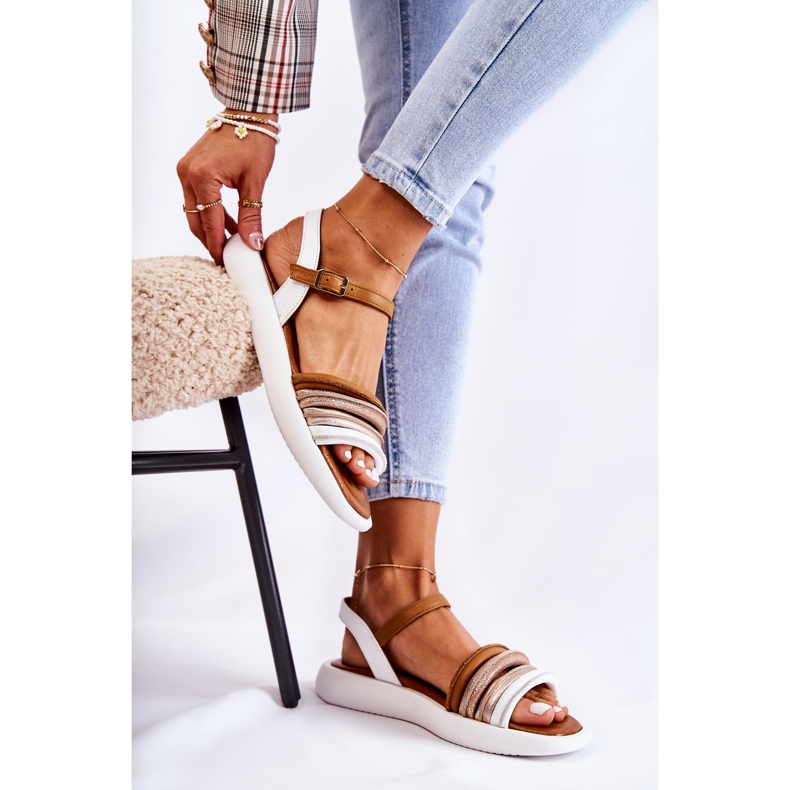 Sandales pour femmes en cuir à la mode Maciejka 05561-11 Blanc blanche multicolore 2