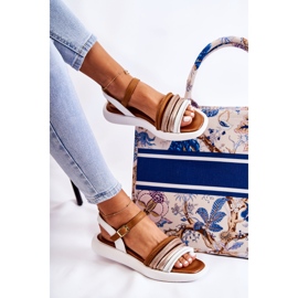 Sandales pour femmes en cuir à la mode Maciejka 05561-11 Blanc blanche multicolore 7