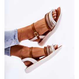 Sandales pour femmes en cuir à la mode Maciejka 05561-11 Blanc blanche multicolore 5