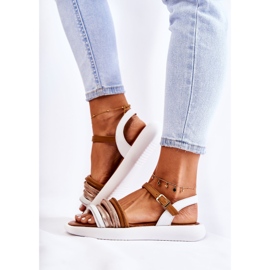 Sandales pour femmes en cuir à la mode Maciejka 05561-11 Blanc blanche multicolore 6