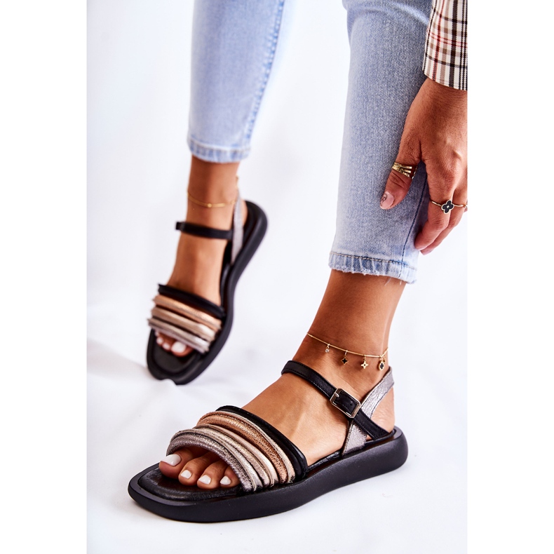 Sandales pour femmes en cuir à la mode Maciejka 05561-01 Noir le noir multicolore 2