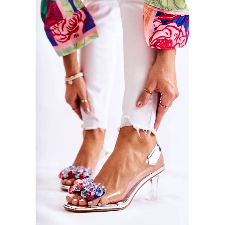 S.Barski Escarpins élégants avec ornement Amalia en argent incolore 1