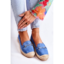 S.Barski Espadrilles à enfiler Oresa bleues classiques pour femme 1