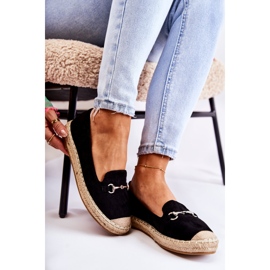 S.Barski Espadrilles Oresa noires classiques à enfiler pour femmes 2