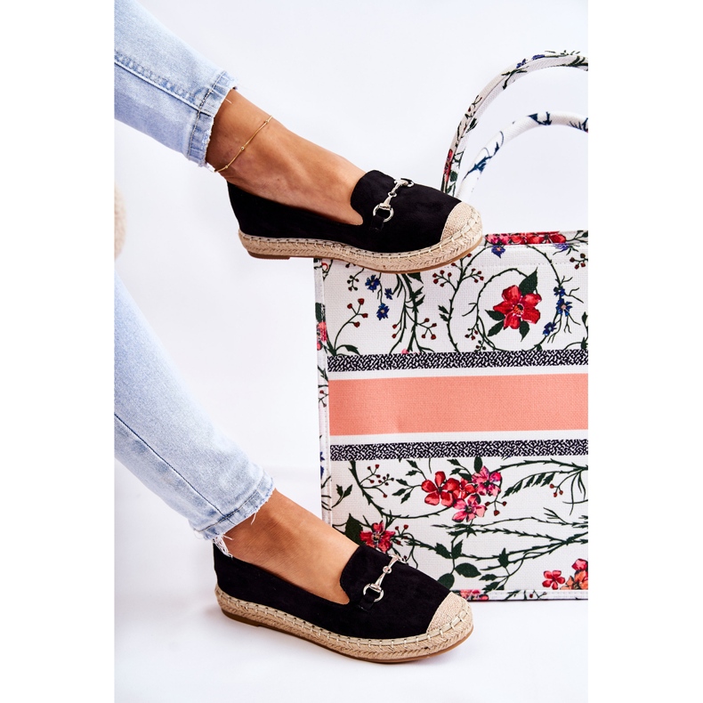 S.Barski Espadrilles Oresa noires classiques à enfiler pour femmes 1