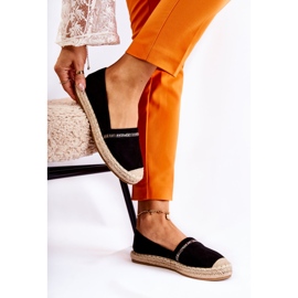 S.Barski Espadrilles à enfiler noires classiques pour femmes Cersei le noir 1
