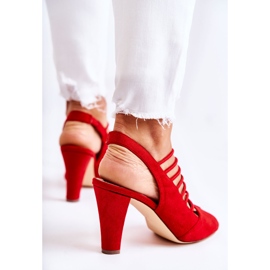 S.Barski Sandales à talons hauts en daim rouge Vinnie 5