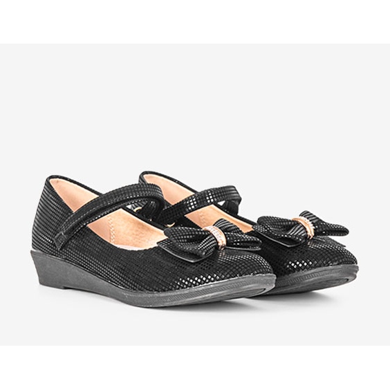 Ballerines enfant noires à nœud Tienne le noir 1