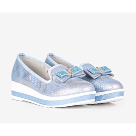 Ballerines taille enfant bleues 1