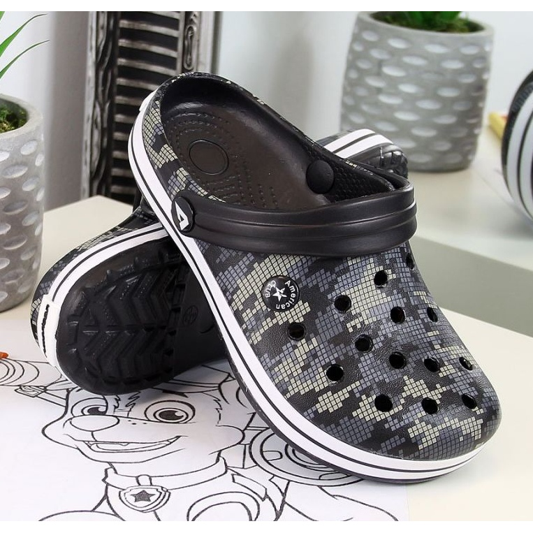 Pantoufles en mousse noire American Club Jr.AM445A le noir 1