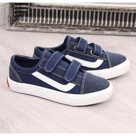 Baskets basses à scratch Atletico Jr ATC337C bleu marine 1