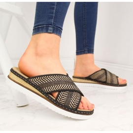 Chaussons compensés Rieker W R459 noirs 2