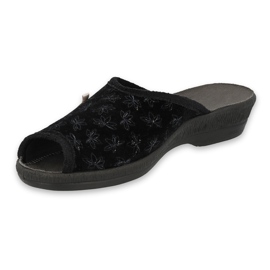 Pantres féminines de Befado avec des fleurs PU 581d198 le noir 1 Pantres féminines de Befado avec des fleurs PU 581d198 le noir 1