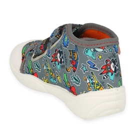 Smaippers pour enfants de Befado 212p079 Gris avec des applications colorées 2 Smaippers pour enfants de Befado 212p079 Gris avec des applications colorées 2
