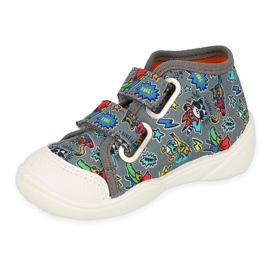 Smaippers pour enfants de Befado 212p079 Gris avec des applications colorées 1 Smaippers pour enfants de Befado 212p079 Gris avec des applications colorées 1