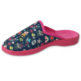 Slippers pour enfants de Befado 707y423 Applications colorées bleu 1 Slippers pour enfants de Befado 707y423 Applications colorées bleu 1