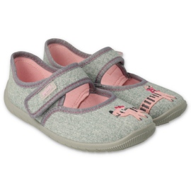 Pantres pour enfants Befado avec un minou 955x006 rose gris 1 Pantres pour enfants Befado avec un minou 955x006 rose gris 1