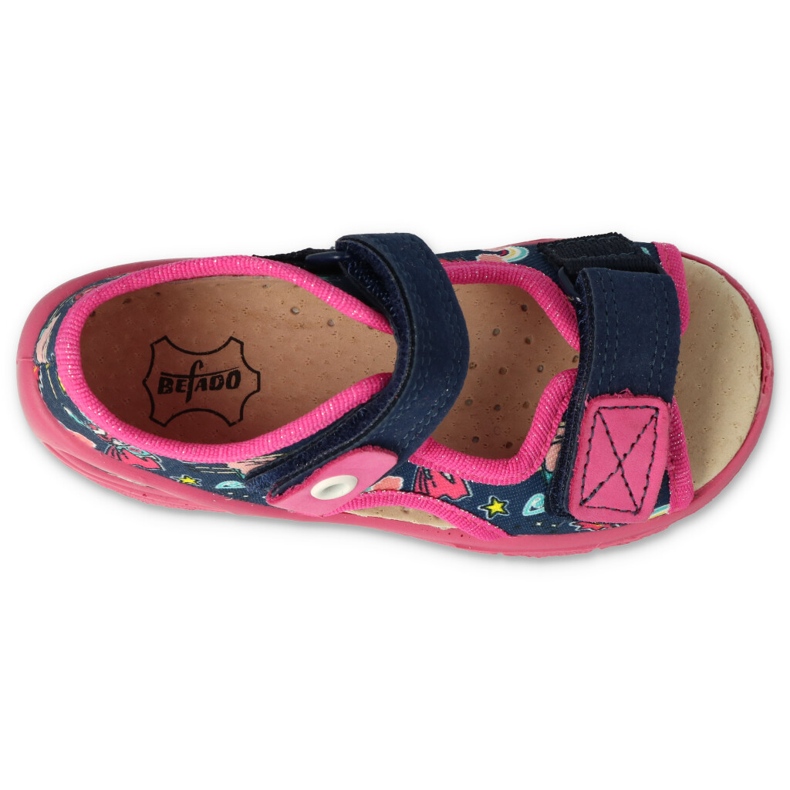 Befado chaussures pour enfants pu 065X172 bleu marine rose 1
