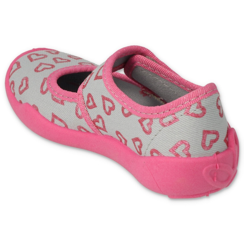 Pantres pour enfants de Befado avec Velcro dans les coeurs 123x070 rose 2