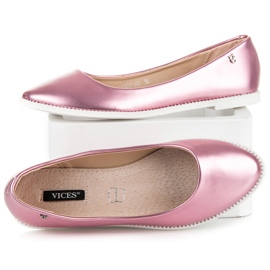 Vices Ballerines pointues brillantes rose 2