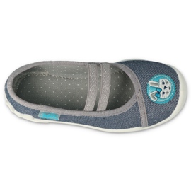 Slippers de Befado Children 116x298 avec application bleu marin gris 2 Slippers de Befado Children 116x298 avec application bleu marin gris 2