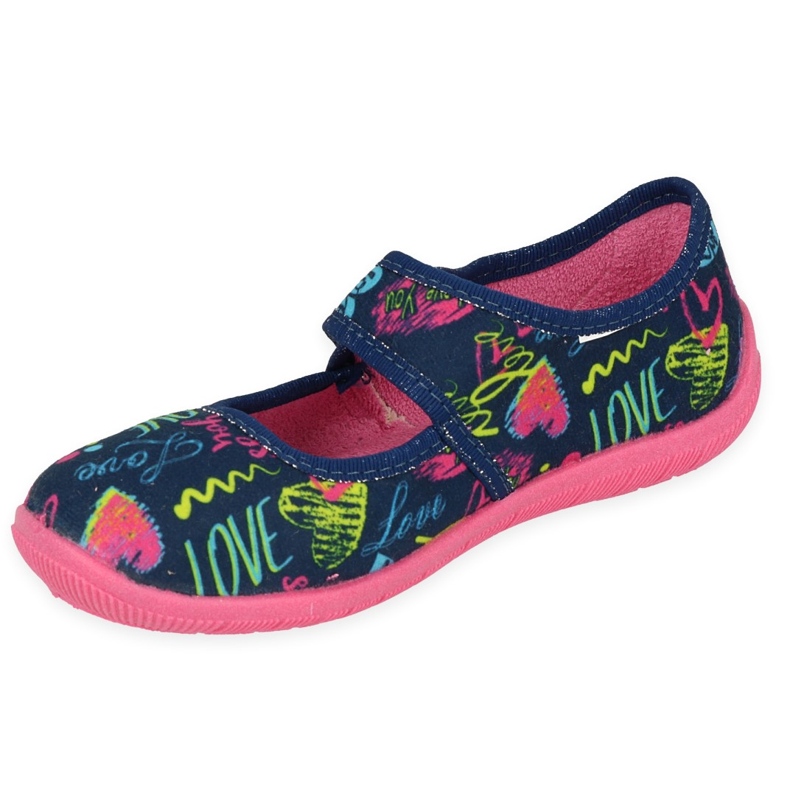 Chaussures pour enfants Befado 945Y423 bleu marin rose 1